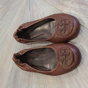Tory Burch brown leather ballet flats